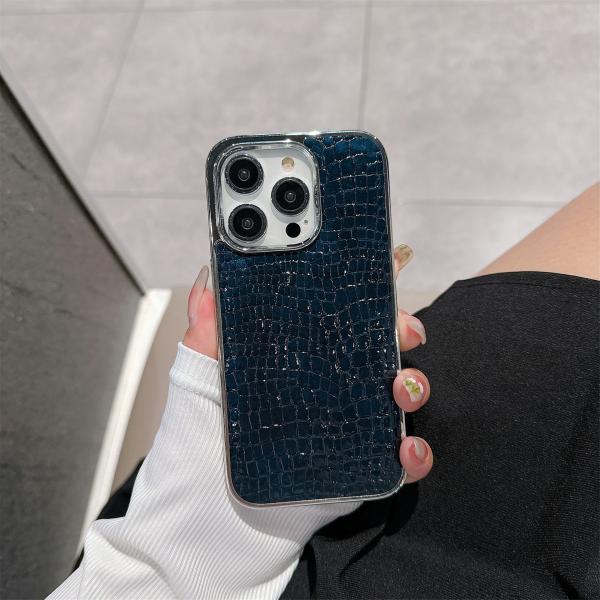 Crocodile Pattern Shell Leather Anti-Fall Protective Cover for Iphone 11-17 Series