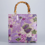 High-End Pink Embroidered Sequin Bamboo Handbag