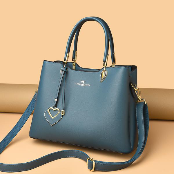 Soft Leather Three-Layer Large Messenger Bag