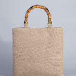 High-End Pink Embroidered Sequin Bamboo Handbag