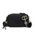 TB Litchi Pattern Double Zipper Small Crossbody Bag