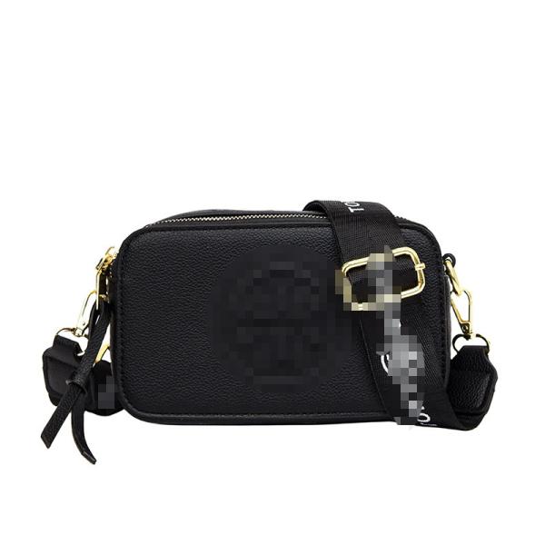 TB Litchi Pattern Double Zipper Small Crossbody Bag