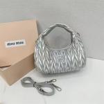 Miu Pleated Macaron Crescent Shoulder Bag