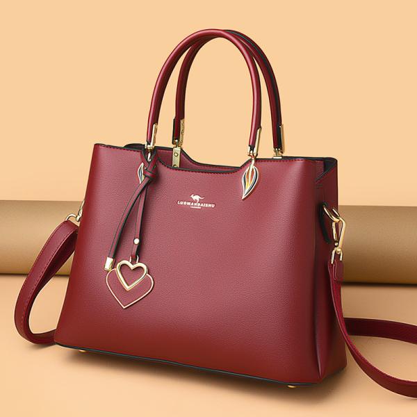 Soft Leather Three-Layer Large Messenger Bag