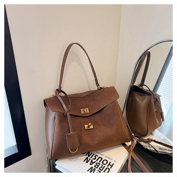 Nubuck Leather Large-Capacity Tote Shoulder Bag