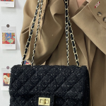 Autumn Winter Chanel Style Woolen Chain Shoulder Bag