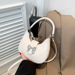 Western Style Bow Solid Color Shoulder Bag