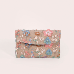 High-End Pink Embroidered Sequin Bamboo Handbag