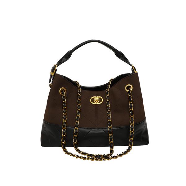 Retro Frosted Chain Large-Capacity Tote Bag