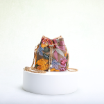 Chinese Style Embroidered Sequin Mesh Drawstring Bag