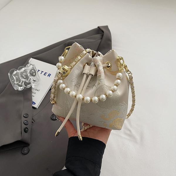 Chinese Style Pearl Cheongsam Bucket Bag