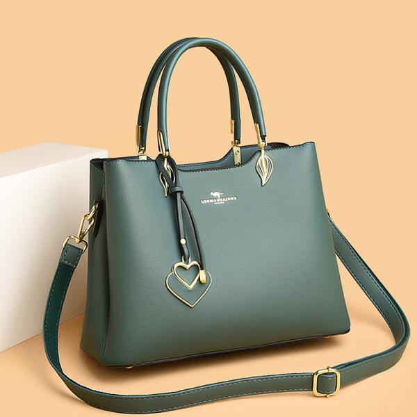 Soft Leather Three-Layer Large Messenger Bag