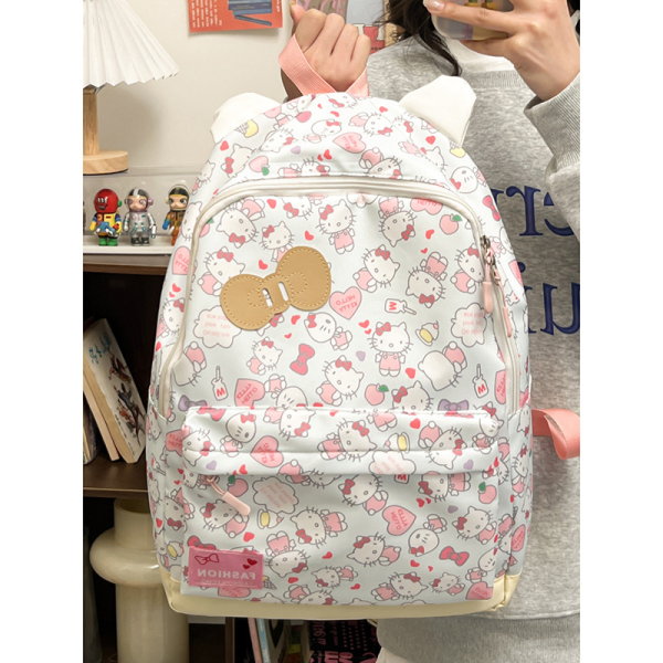 Cute Hello Kitty Large-Capacity Student Backpack