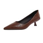 Soft Leather Pointed Soft Bottom Vintage Leather Shoes for Women