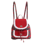 Plaid Lamb Wool College Style Mini Backpack