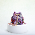 Chinese Style Embroidered Sequin Mesh Drawstring Bag