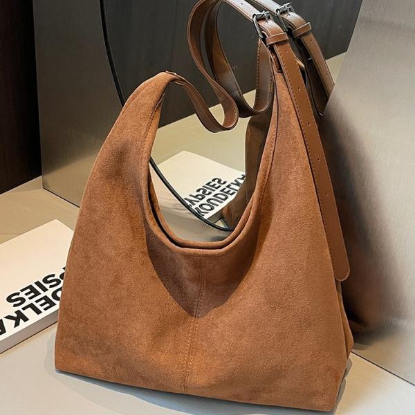 Autumn Winter Suede Large-Capacity Bucket Tote Bag