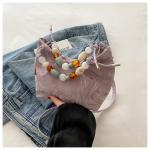 Chinese Style Pearl Bucket Crossbody Bag