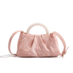 Sweet Girl Pearl Pleated Cloud Bag – Mini Crossbody Handbag for Women