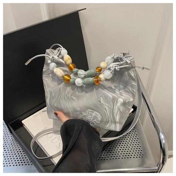 Chinese Style Pearl Bucket Crossbody Bag