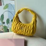 Miu Pleated Macaron Crescent Shoulder Bag