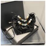 Chinese Style Pearl Bucket Crossbody Bag