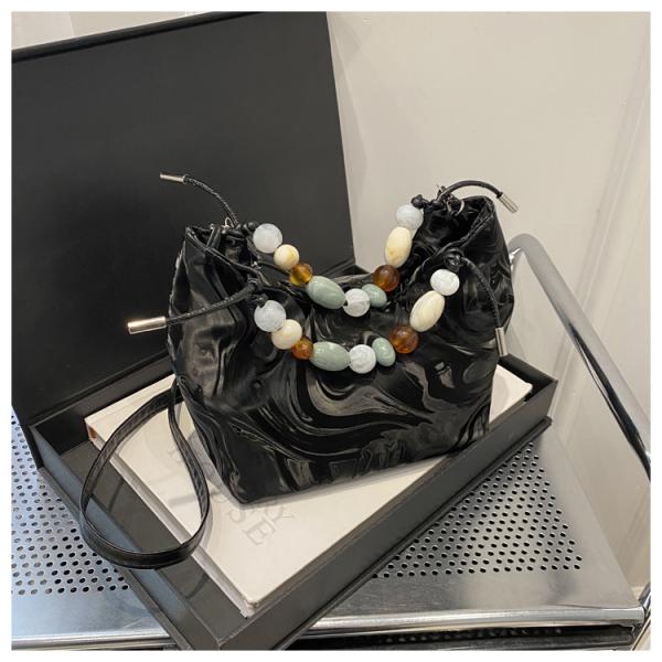 Chinese Style Pearl Bucket Crossbody Bag