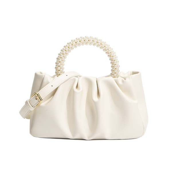 Sweet Girl Pearl Pleated Cloud Bag – Mini Crossbody Handbag for Women