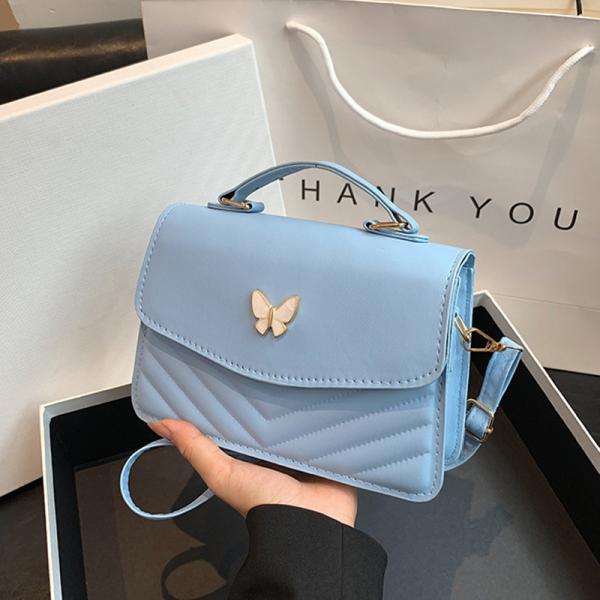 Sweet Solid Color Small Square Crossbody Bag