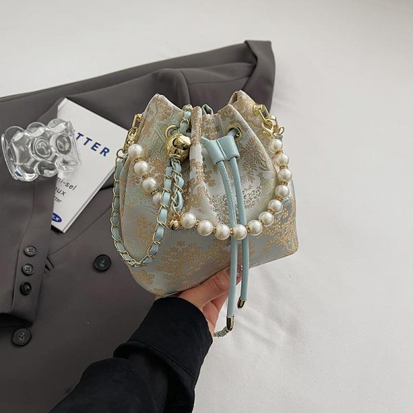 Chinese Style Pearl Cheongsam Bucket Bag