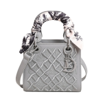 High-End Embroidered Princess Diana Silk Scarf Large Handbag