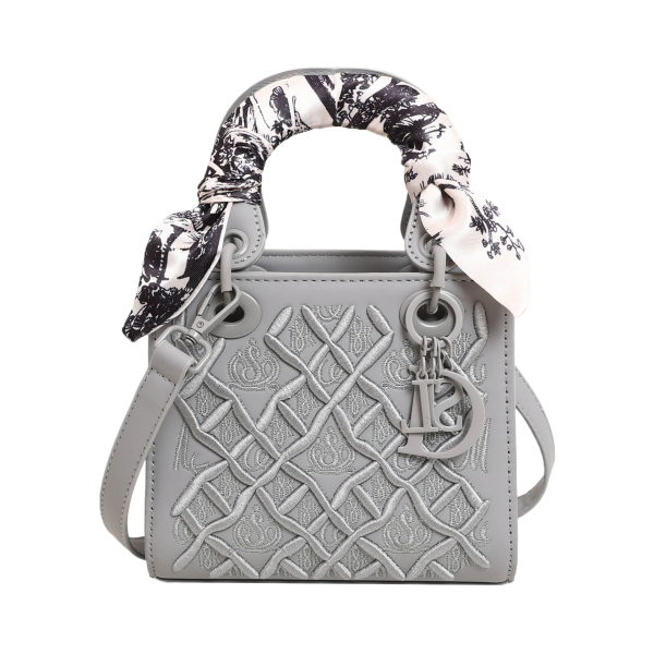 High-End Embroidered Princess Diana Silk Scarf Large Handbag