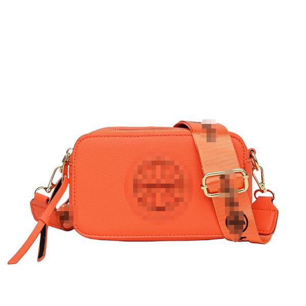 TB Litchi Pattern Double Zipper Small Crossbody Bag