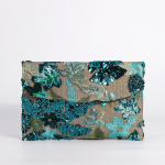 High-End Pink Embroidered Sequin Bamboo Handbag