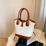 Contrast Color Trendy Bucket Messenger Bag