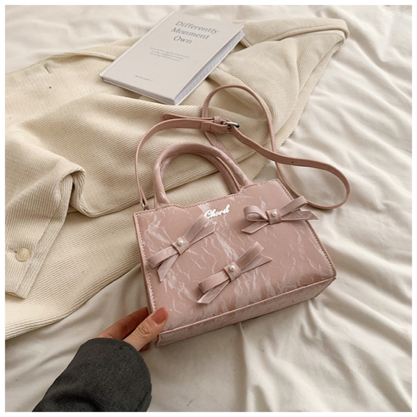 Spring Bow Small Square Crossbody Bag