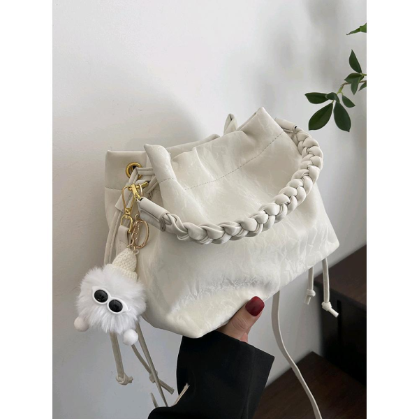 High-End Pink Niche Bucket Crossbody Bag