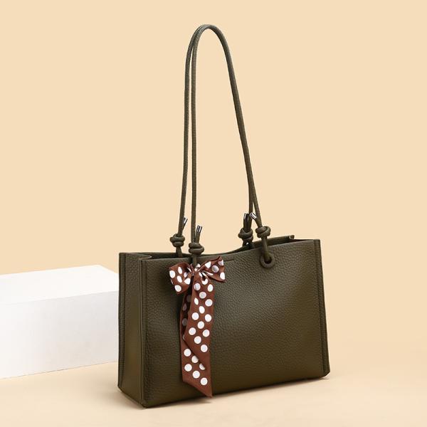 Retro Litchi Pattern Large Shoulder Tote Bag