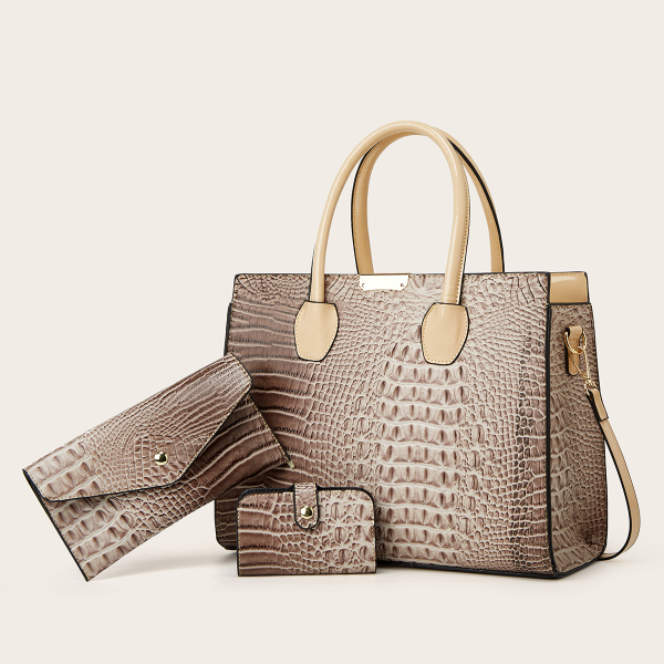 Crocodile Pattern Large-Capacity Fashion Tote Bag