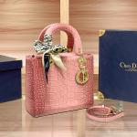 Crocodile Pattern Princess Diana Small Square Crossbody Bag