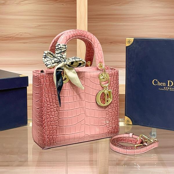 Crocodile Pattern Princess Diana Small Square Crossbody Bag