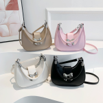 Western Style Bow Solid Color Shoulder Bag