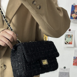 Autumn Winter Chanel Style Woolen Chain Shoulder Bag