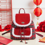 Plaid Lamb Wool College Style Mini Backpack