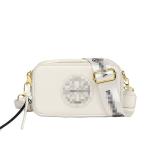 TB Litchi Pattern Double Zipper Small Crossbody Bag