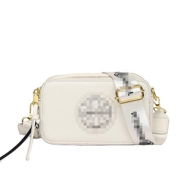 TB Litchi Pattern Double Zipper Small Crossbody Bag