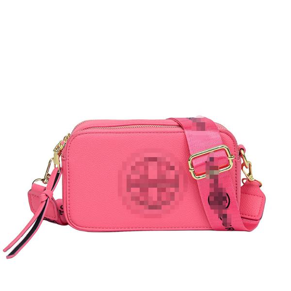 TB Litchi Pattern Double Zipper Small Crossbody Bag