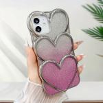Electroplated Stacked Love Cover for iPhone 11-17 Series