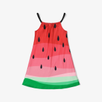 PatPat Kid Girl Watermelon Print Colorblock Cami Dress (4-5years)