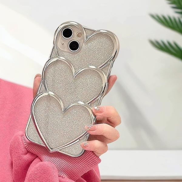 Electroplated Stacked Love Cover for iPhone 11-17 Series